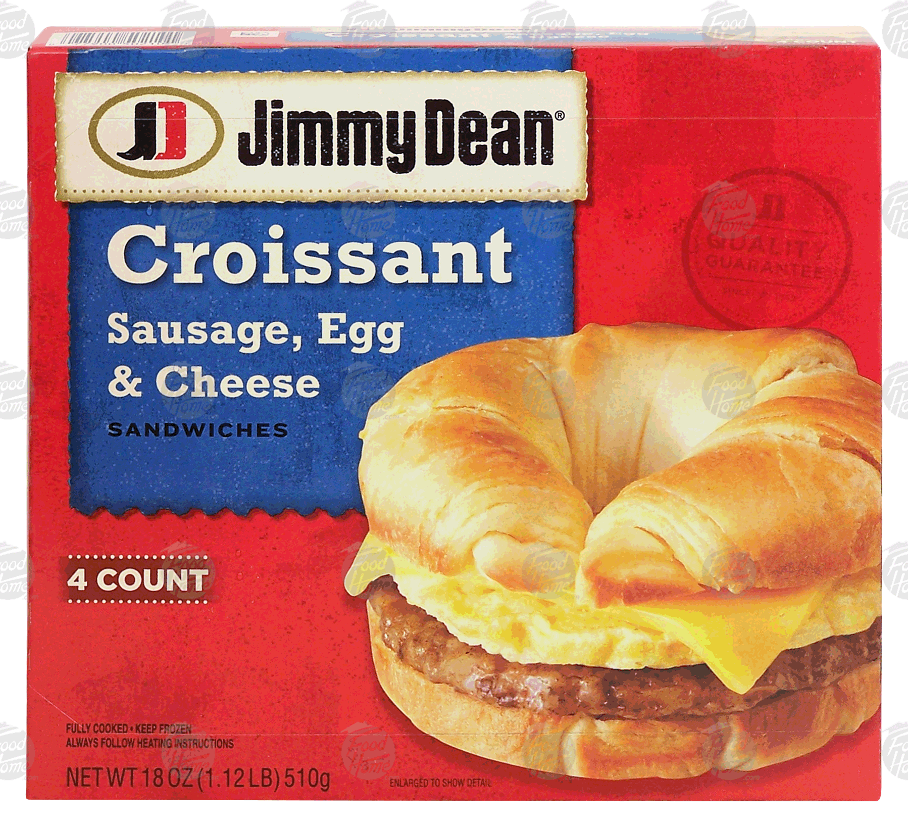 Jimmy Dean  croissant sandwiches, sausage egg & cheese, 4-count Full-Size Picture